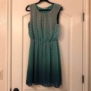 Blue ombré polka dot dress